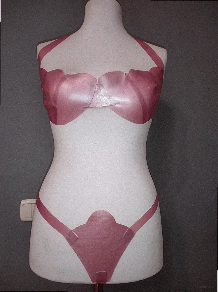Novelty Latex String - und BH-Set Metallic-Farben Größe M L XL 2XL 3XL 4XL