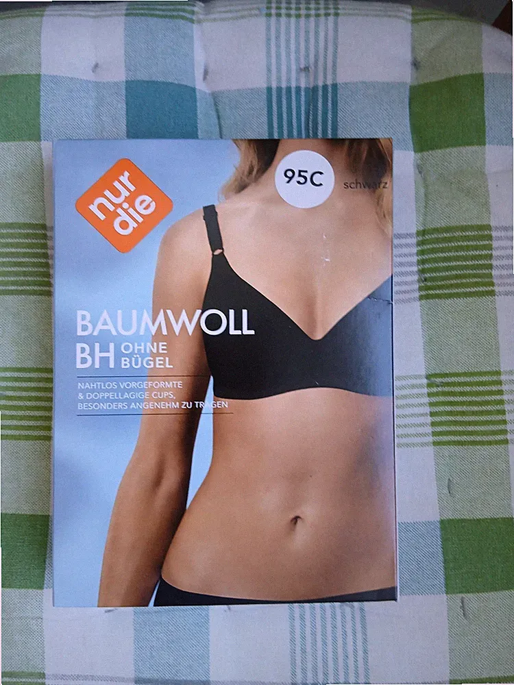 Nur Die 1,er Pack Baumwolle BH bügelloser doppellagiger Softcup-BH 95C neu