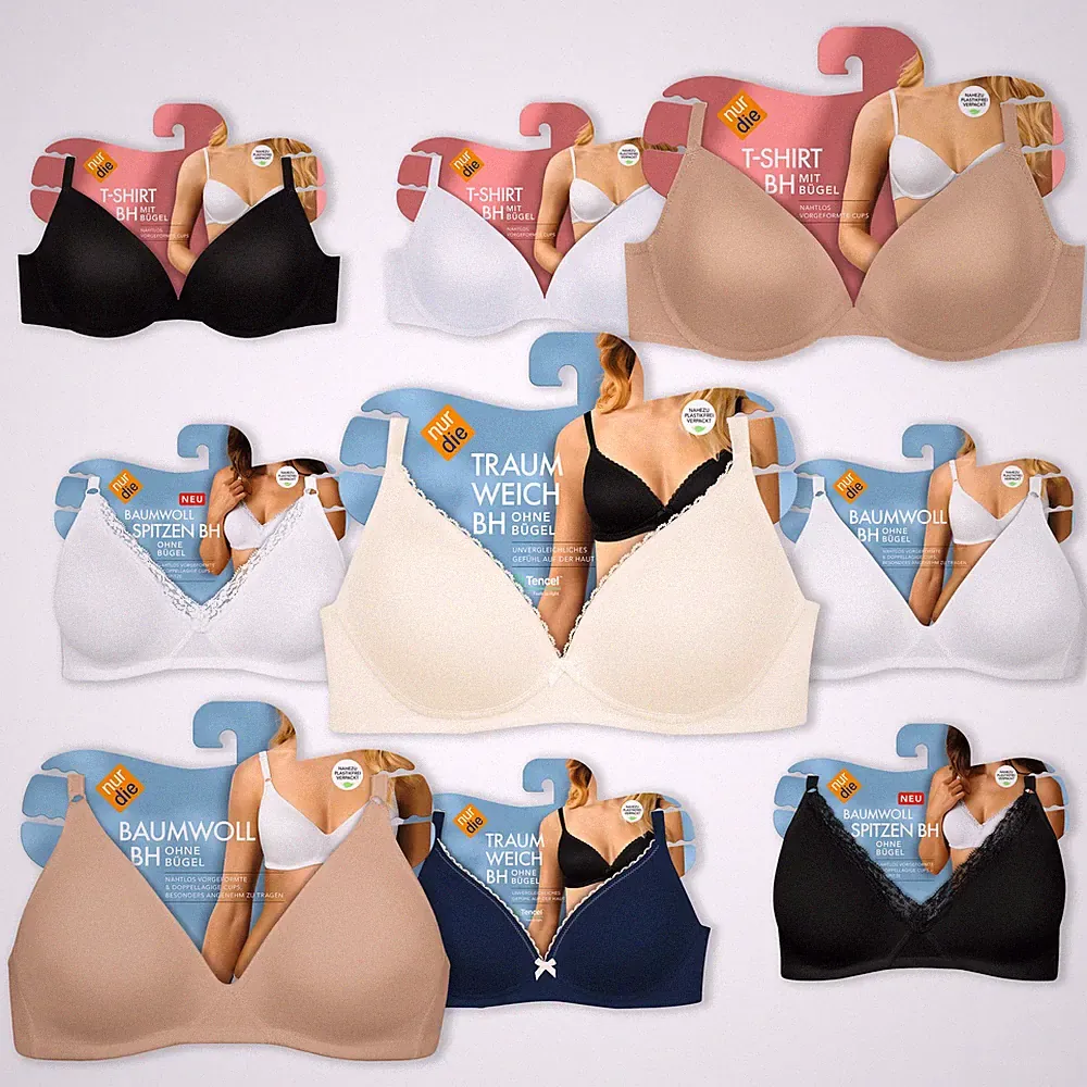 Nur Die Damen Unterwäsche Sport Soft Bh Bra Push-Up Bustier Schalen Bügellos