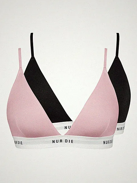 Nur Die Sport-Bh Verstellbare Träger Doppellagige Cups Weiches Material 2er Pack
