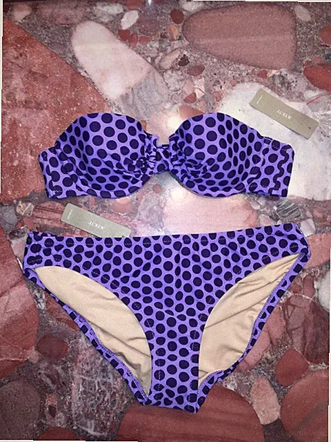 Nwt J.Crew Lila Gepunktet Convertible Bandeau Bikini Uw Bh Badeanzug 32A Cup S