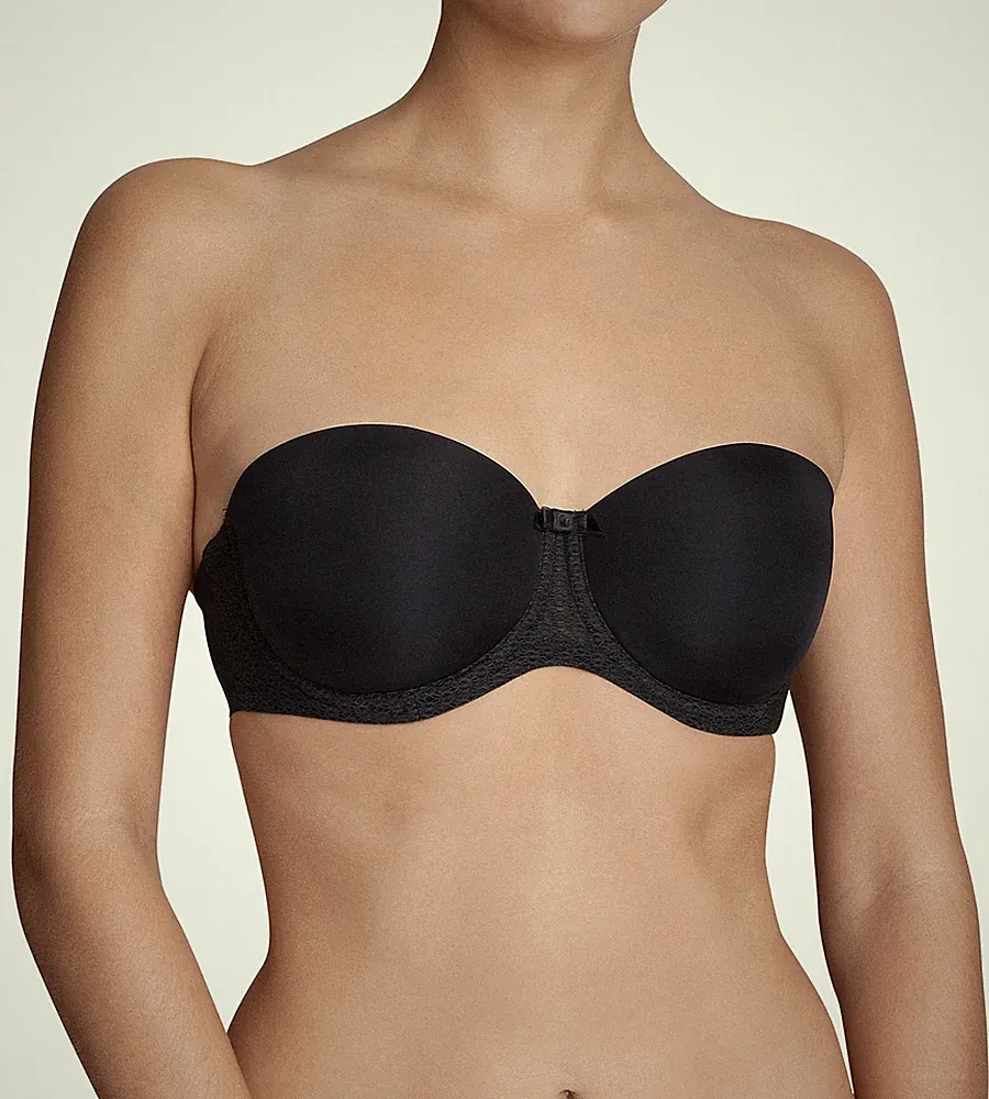 Nwt Triumph Beauty - Voll Grundlagen Schwarz Bandeau Trägerlos Multiway Uw Bh