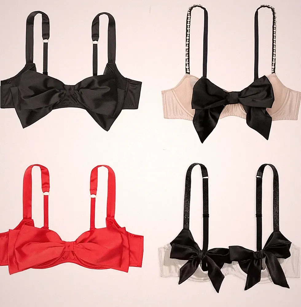 NWT Victoria's Secret Black Dream Angels Bow Ungefütterte Balconette-BH