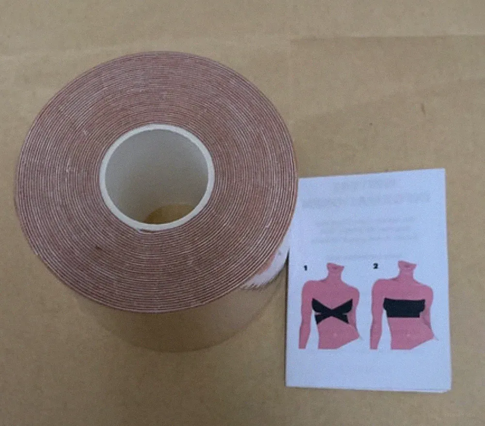 Ohne Bakung 💛 Booby Tape Rolle,5 m,Braun Brust Tape Klebe BH Push Up,Boobietape