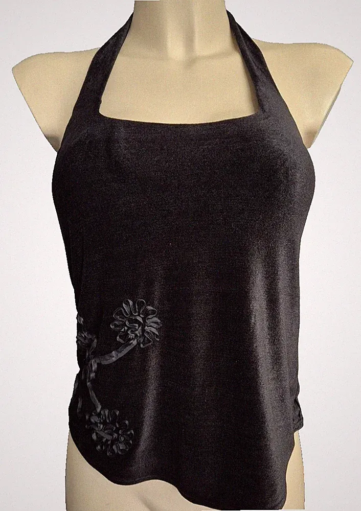 Ovation Panache Bügel BH-Hemd Gr.70D UK32D Sommer Top Clubbing Super Cami Samt