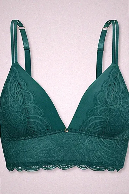 PALMERS Swirl Lace Spacer Triangel BH Dunkelgrün UVP 59,99