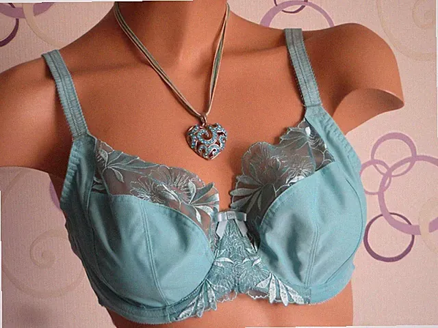 Panache Bügel-BH mit Spitze aqua Gr 80D NEU