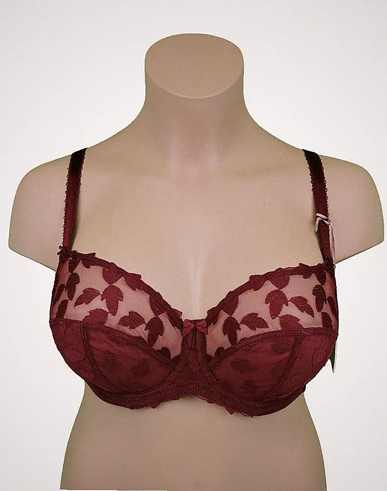 Panache Corrine Balconette-BH Spitzen-BH Rot Velvet Cake Dessous NEU