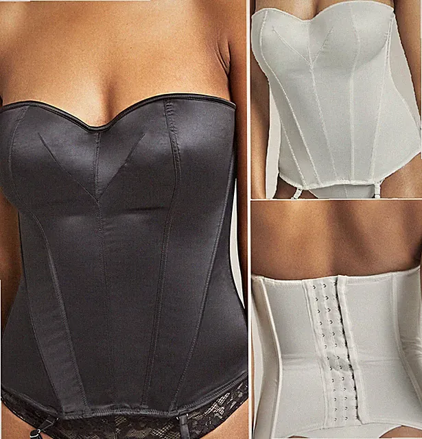 Panache Masquerade Tiffany BASQUE - Korsage Elfenbein Schwarz Bustier Body Neu