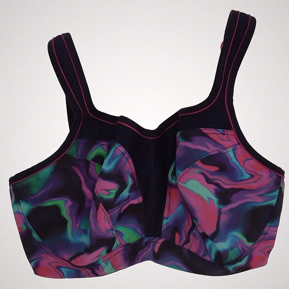 Panache Sport, Sport-BH, Größe: 65C, Blau/Pink/Grün/Lila #2bR