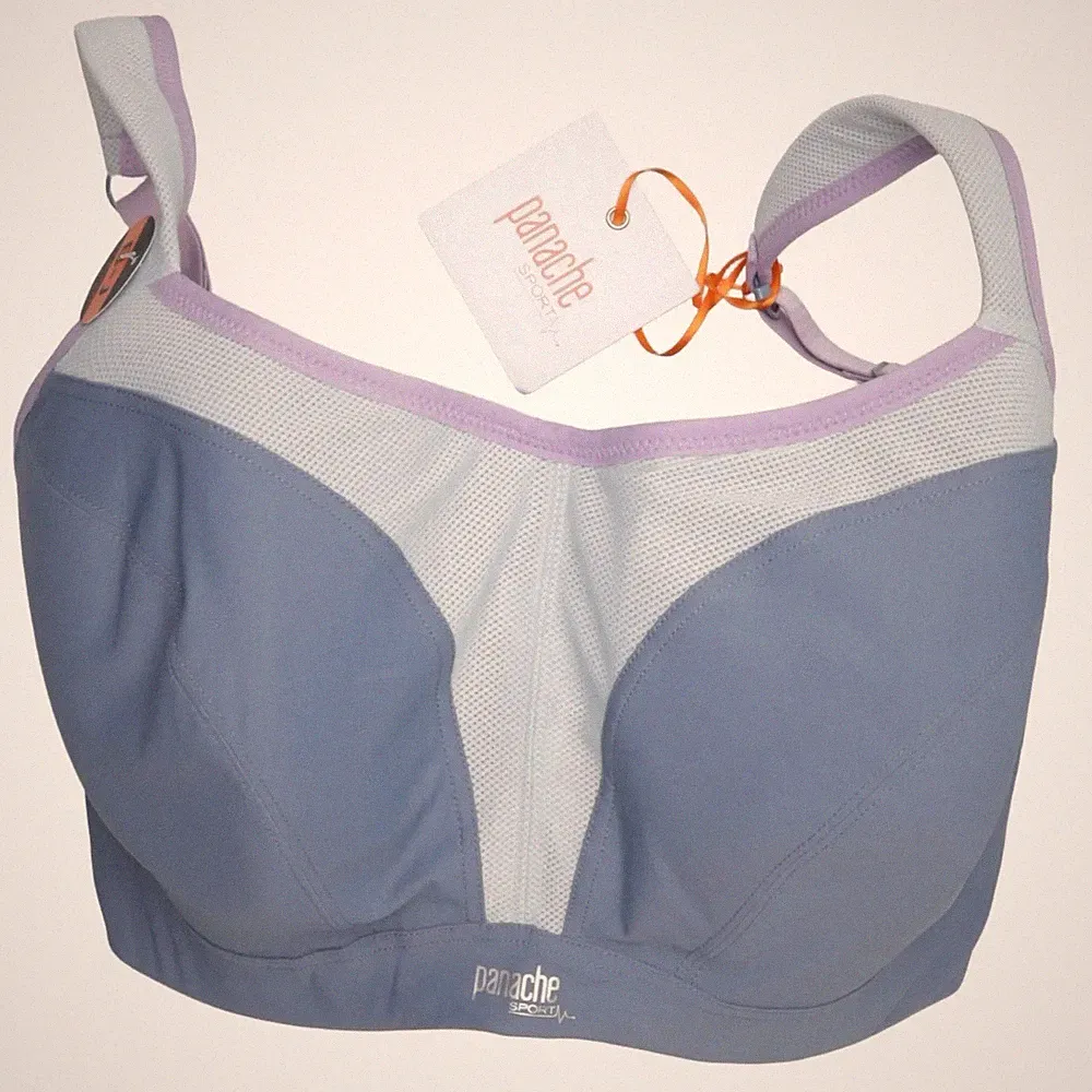 Panache Sport, Sport-BH, Größe: 65H, Blau/Grau, Elasthan/Polyamid/Polyester #ObT