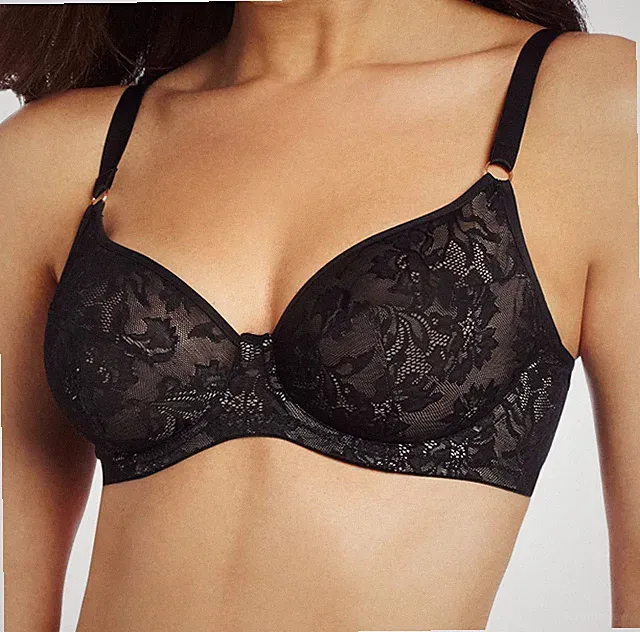 Panache Superbra Idina Ungepolstert Damen Spitze BH mit Bügel Schwarz, Beige Neu