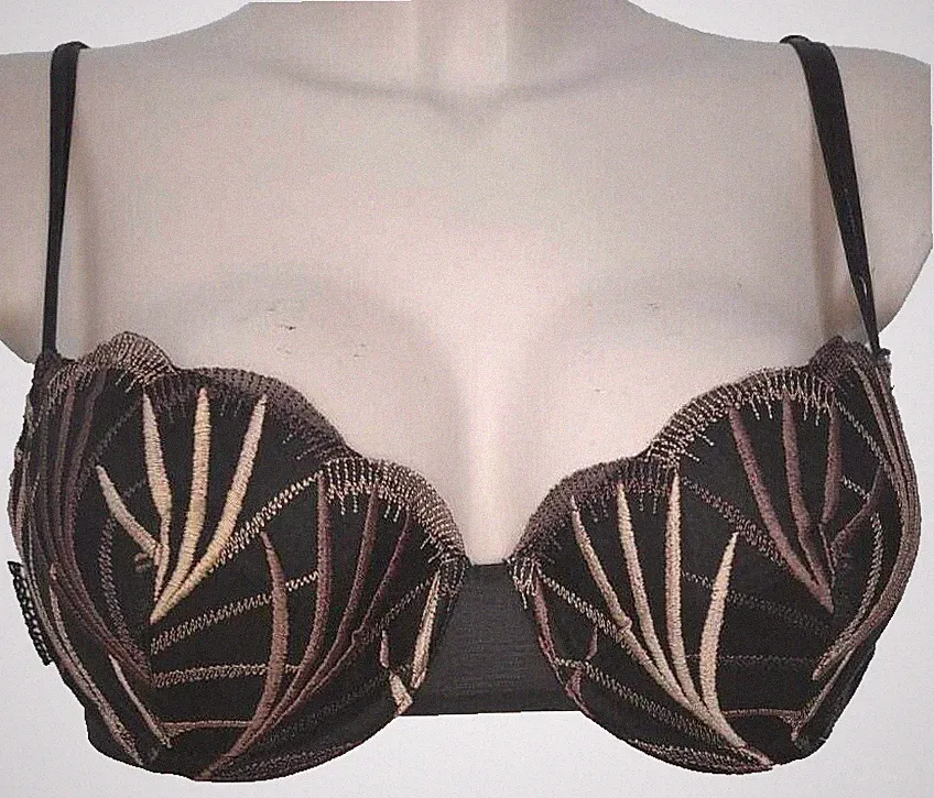 Passionata 5532 Balconette Bügel BH Gr.80A UK 36A Schwarz Braun wattiert