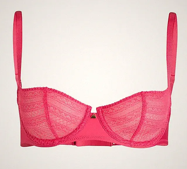 PASSIONATA Damen Balconette-BH 'Cheeky' mit unwattierte Cups und Spitze Pink Neu