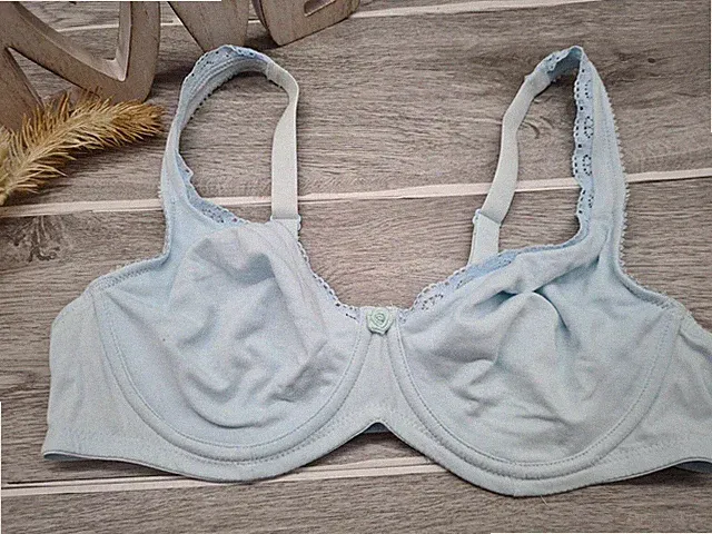 Petite Fleur BH Bügel-BH Baumwoll-BH Blau Babyblau verstellbare Träger (3221)