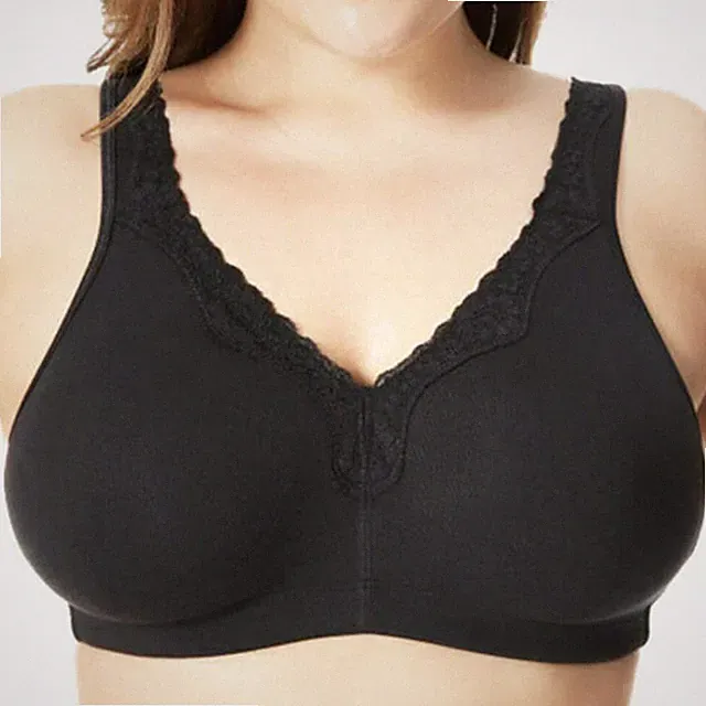 Plus Size BH Damen Baumwolle Voll Fest Breiter Riemen Sport Unterstützung BH