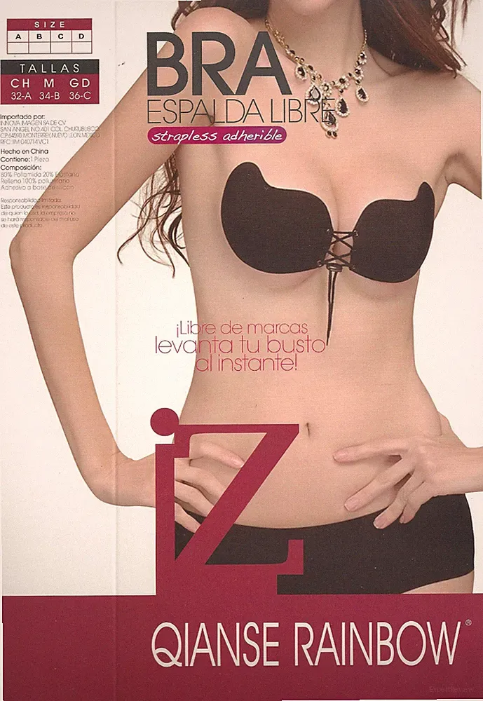 Polyurethan Push up, Selbstklebend mit Schnüren Trägerlos Klebe BH Cup B
