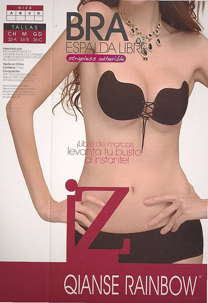 Polyurethan Push Up, Selbstklebend mit Schnüren Trägerlos Klebe BH Cup C