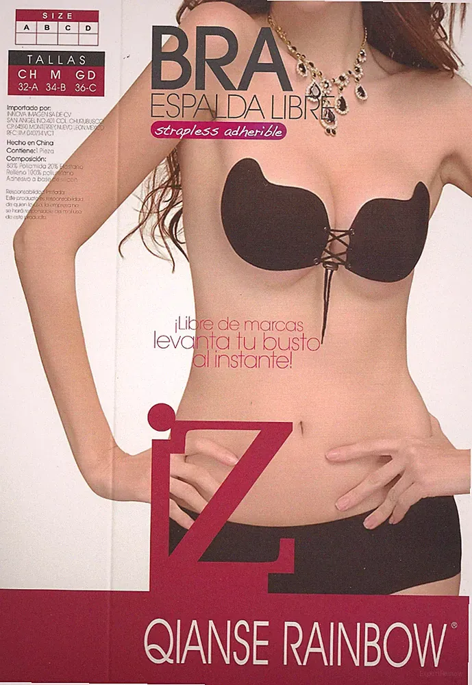 Polyurethan Push up, Selbstklebend mit Schnüren Trägerlos Klebe BH Cup D