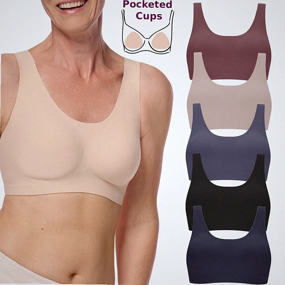 Post OP BH Amoena Linda Taschen ohne Bügel Mastektomie BH Top