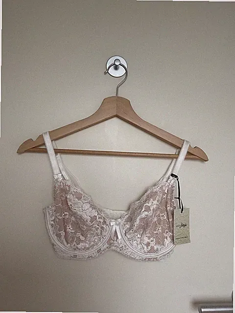 POUR MOI Damen BH 32DD Weiß Nude Spitze Bügel Verstellbare Träger