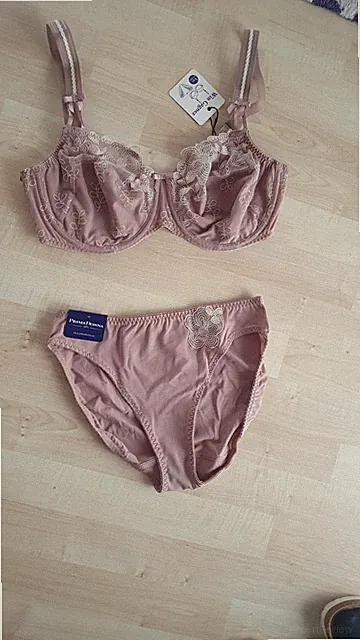 Prima Donna BH Set Slip Gr. 85 D / 42 Blumen Spitze beige hautfarben Neu