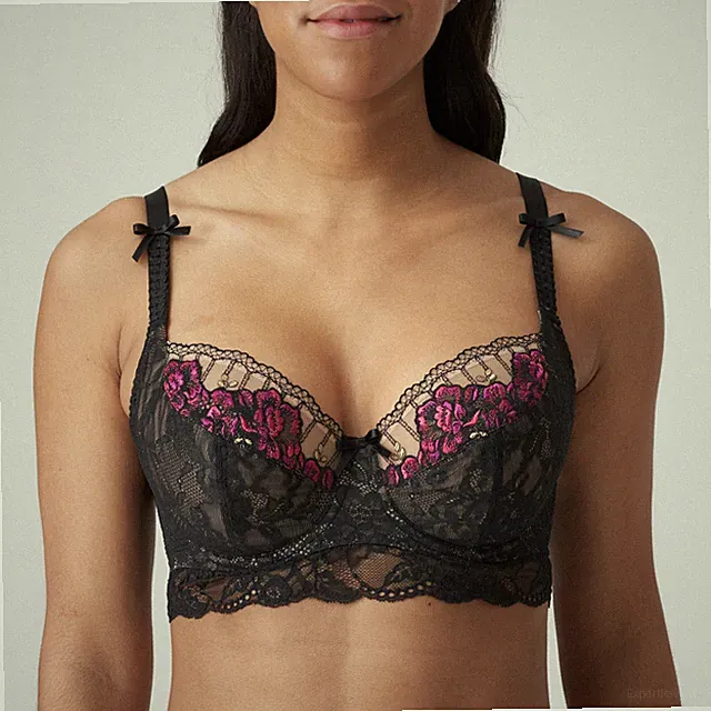 Prima Donna Pleasanton Bh Balconette Tulpenschnitt Longline Schwarz Blumen