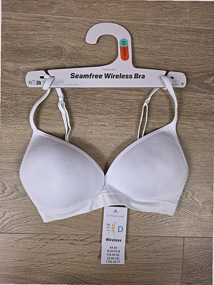 Primark Seamfree Wireless BH | Weiß | Größe 65D | Neu mit Etikett