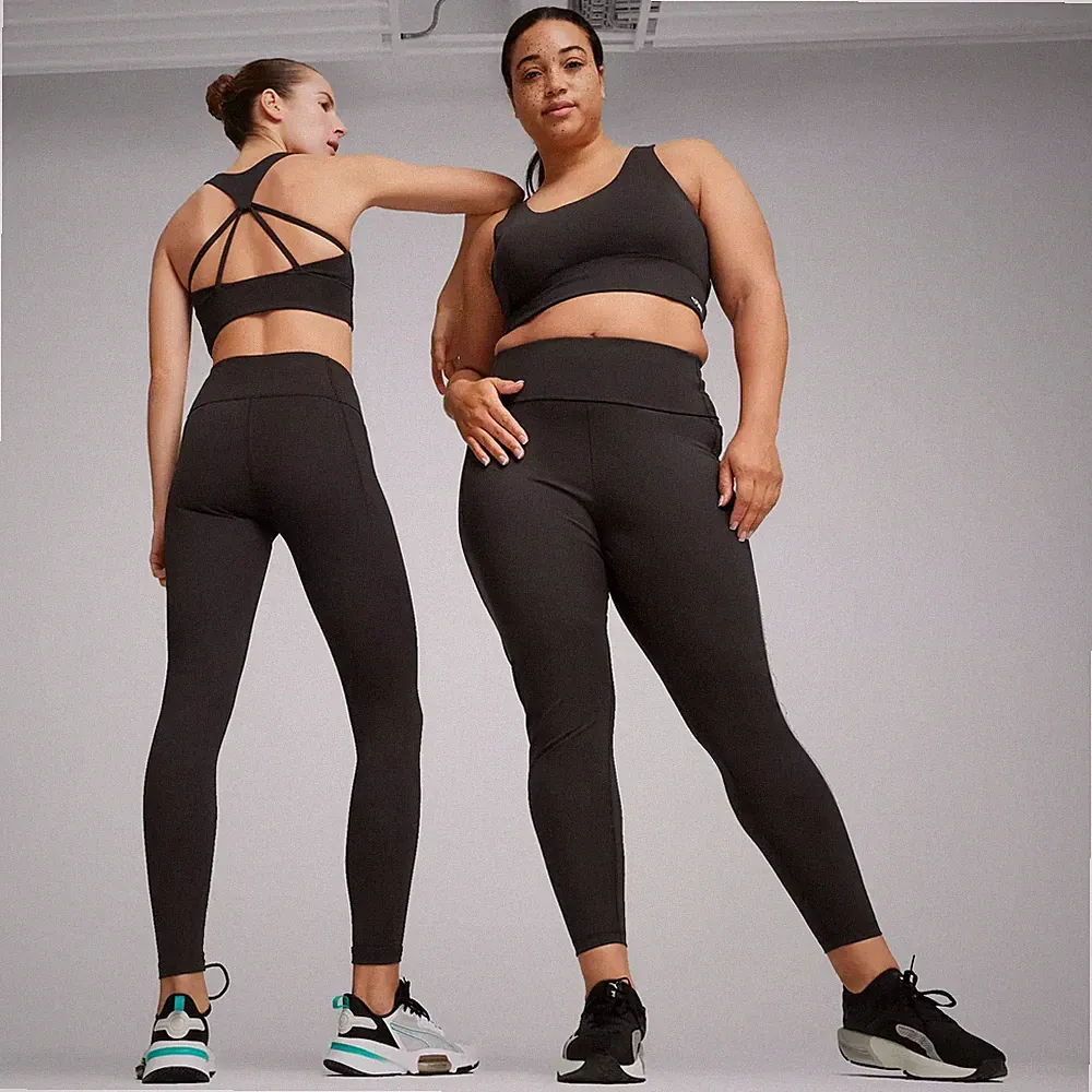 Puma 4Keeps Evolve Longline BH Damen Sport-BH Top Schwarz Puma Fitness Yoga