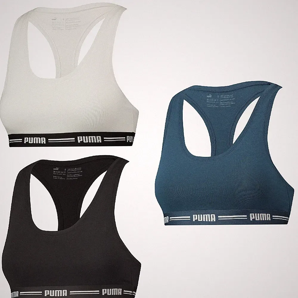 PUMA Damen Iconic Racer Back BH BRA Tank Top SPORT-BH Bustier