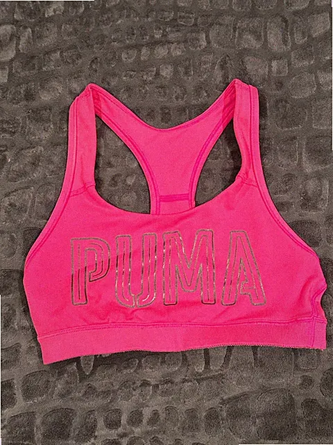 PUMA Damen Powershape Logo Bustier SPORT BH BRA Pink Rosa S