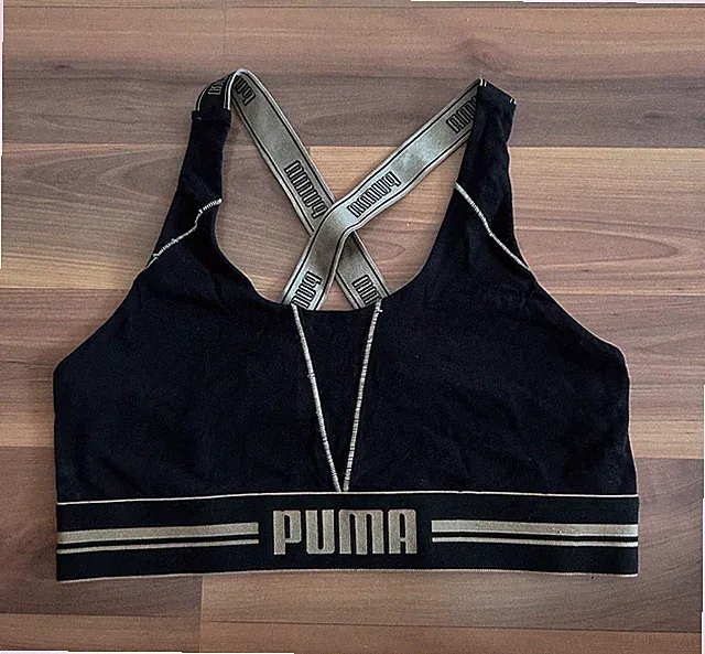 ++PUMA ++Sport-Bustier Sport-BH++Gr. M++schwarz gold++sehr guter Zustand