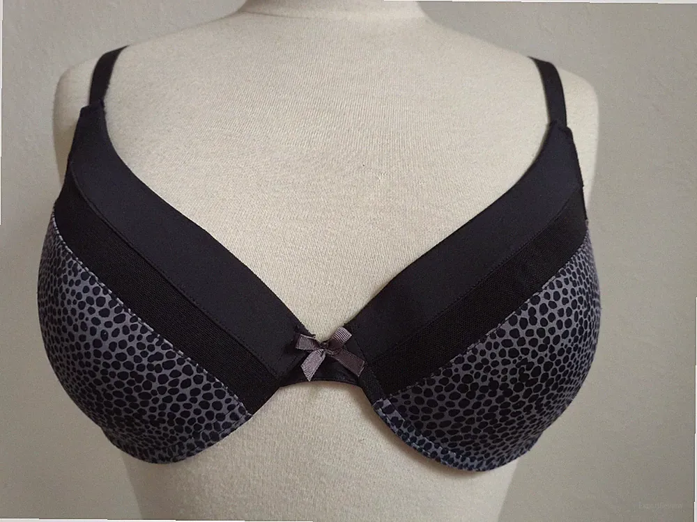 Push Up BH 75-80 B Schwarz Grau Gebraucht, Top Zustand