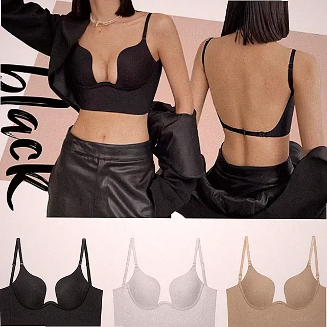Push-Up BH Für Kleine Brüste Mit U-Ausschnitt Und Rückenfreiem Design Größe 32-3