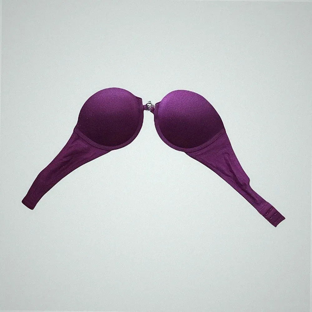 Push-Up-BH lila Damen mit Bügel, Größe 36A, blickdicht, ohne Muster