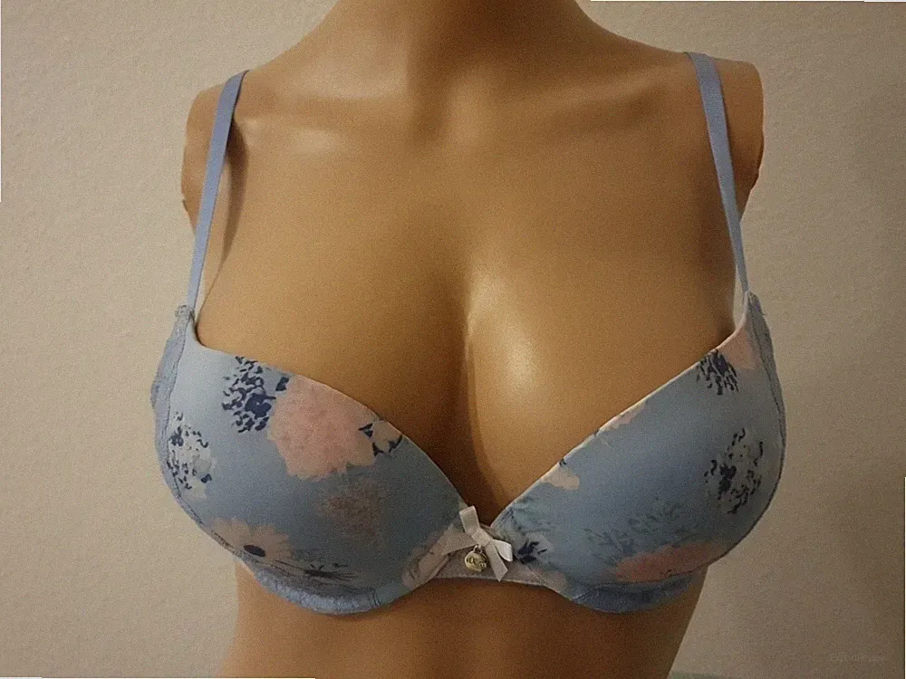 Push-up BH mit Bügel gepolstert 75A Marken B-Ware blau s.Oliver