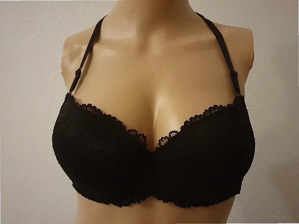 Push-up BH mit Bügel gepolstert 75B B-Ware LASCANA Schwarz Neckholder-BH