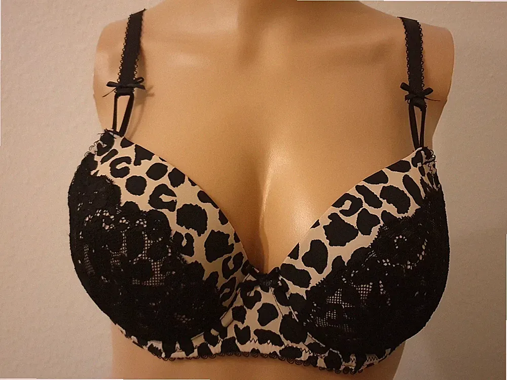 Push-up BH mit Bügel gepolstert 75B B-Ware Schwarz Animal Lascana