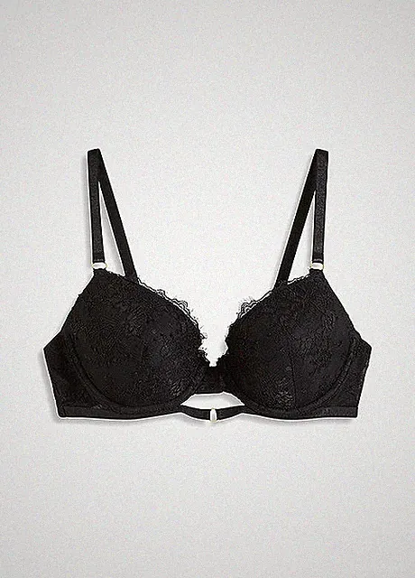 Push-up-BH mit Bügel Gr. 90 Cup D Schwarz Damen-Unterwasche Oberteil Neu