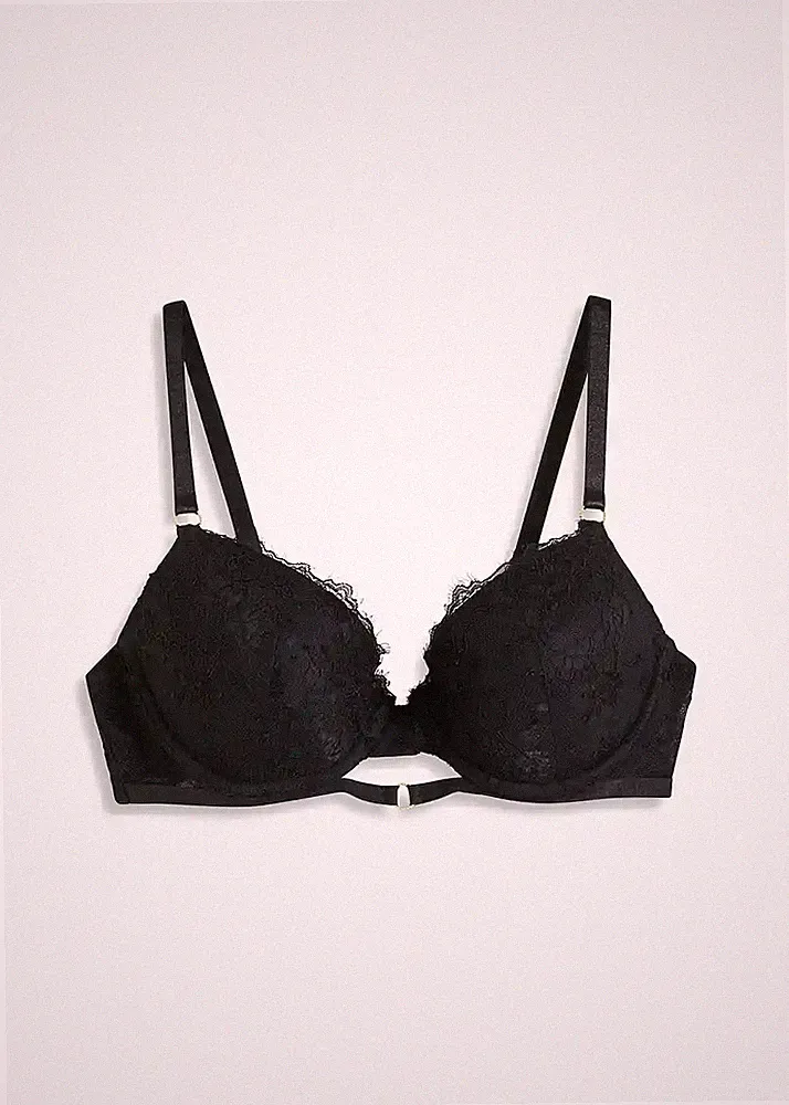 Push-Up-BH mit Bügel Gr. (95) A Schwarz Damen-Unterwasche Bra Unterhemd Neu*