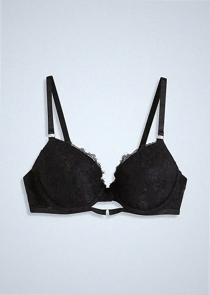 Push-Up-BH mit Bügel Gr. 95 Cup A Schwarz Damen-Unterwasche Bra Unterhemd Neu*