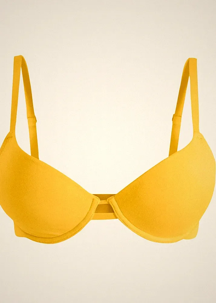 Push-Up BH mit Bügel mit Bio-Baumwolle Gr. (70) C Gelb Damen-Bra Oberteil Neu*