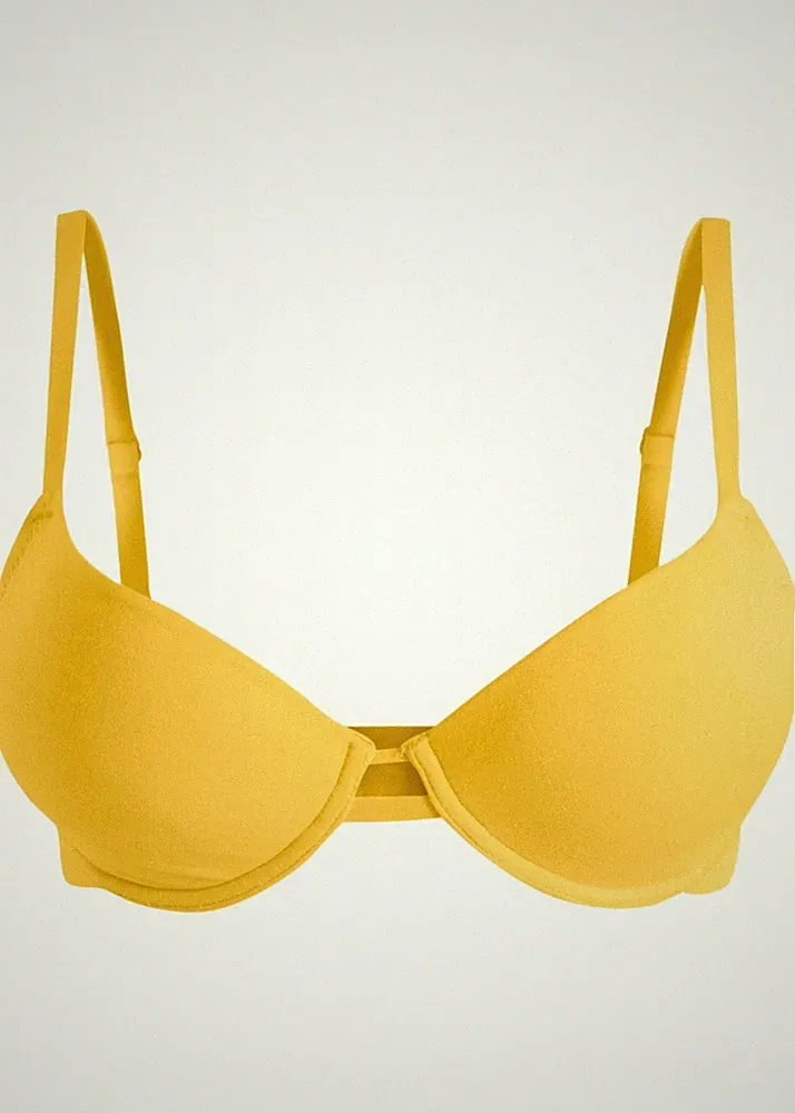 Push-Up BH mit Bügel mit Bio-Baumwolle Gr. 75 Cup C Gelb Damen-Unterwäsche Neu