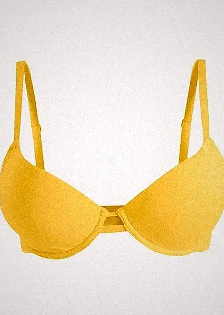 Push-up-BH mit Bügel und Bio-Baumwolle Gr. 70 Cup B Gelb Damen-Unterwäsche Neu