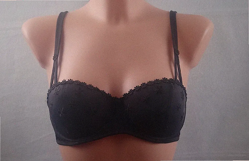 Push-Up-BH mit schöner Stickerei, Größe: 70 C, braun (C143)