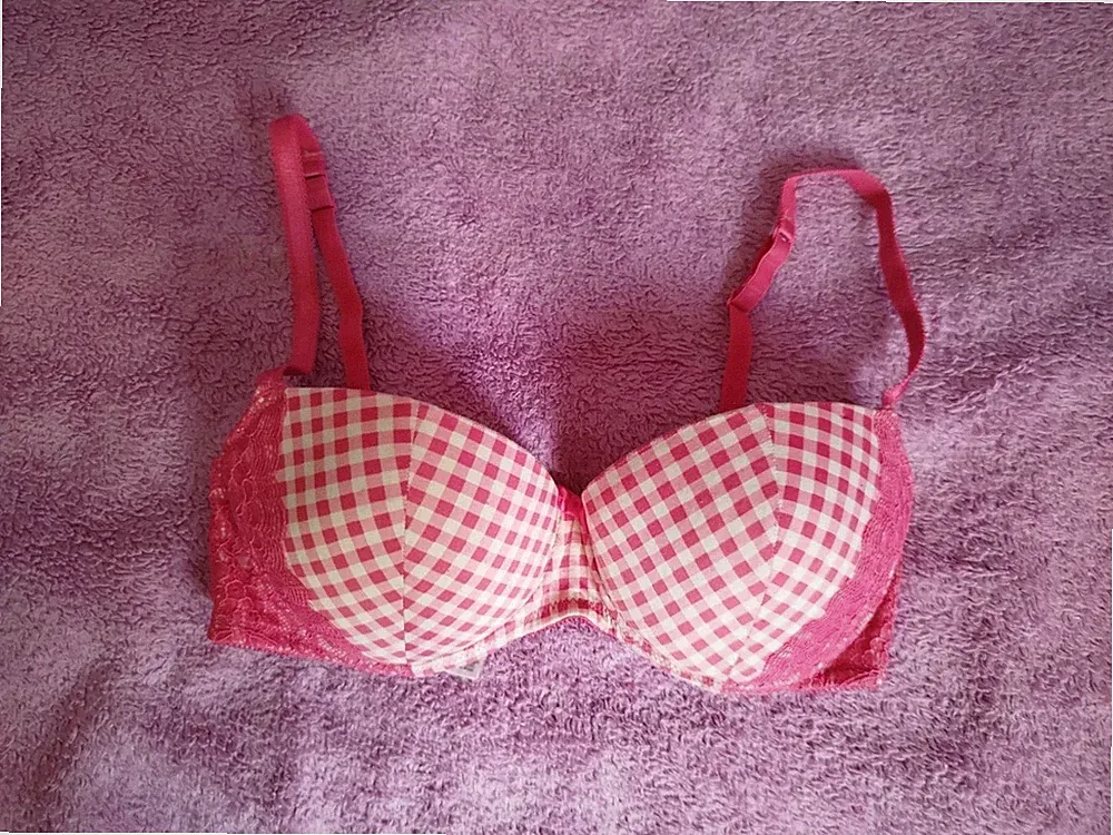 Push Up Bh Rosa Pink Kariert Weiß Kleidung Damen Unterwäsche Sexy Süß Karo