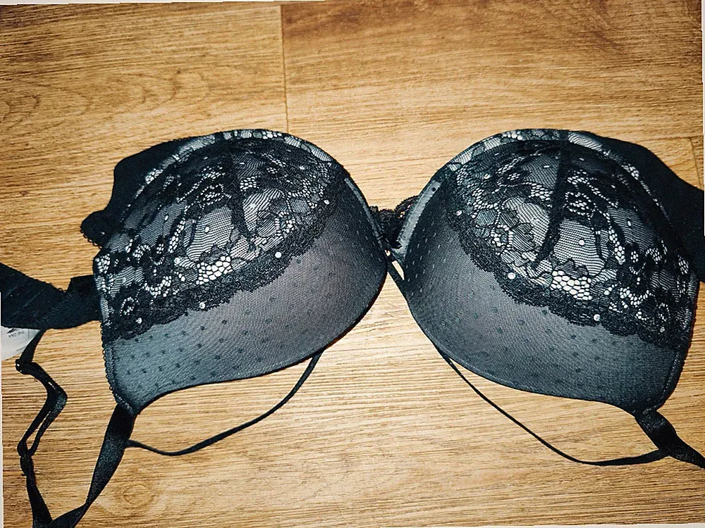 Push Up BH Schwarz Mit Glitzer Steinchen C Und A 90 C