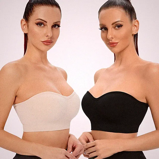 Push-up-BH schwarz und beige XL nahtlos Silikon
