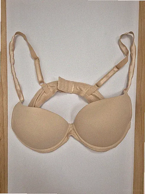 Push Up Bügel BH Hautfarben Nude Beige 75B Verstellbare Träger