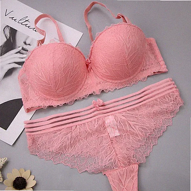 Push-up-Multiway trägerloser BH-Sets SexySpitzen Balconette gepolsterter BH Sets